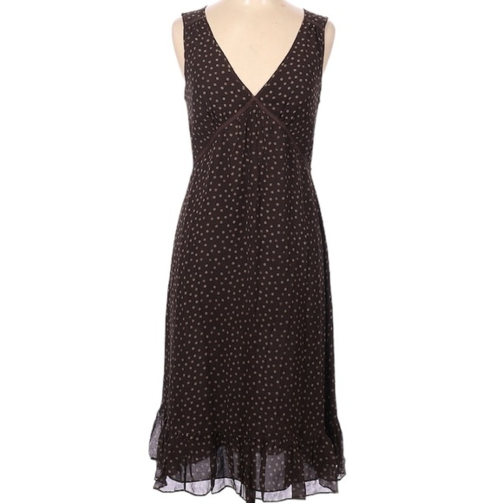 Banana Republic Brown Polka Dot Midi Dress